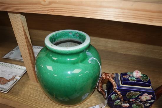 A 19th century Chinese green crackle glaze height 25cm